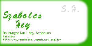szabolcs hey business card